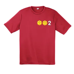 002 With Pickleballs (Yellow White Cyan) Customizable | Men's Short Sleeve Pickleball Shirt | 100% Polyester