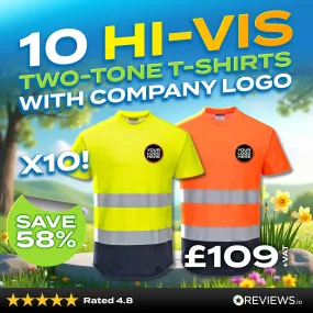 10x Embroidered Workwear Portwest Hi-Vis T-Shirts Bundle