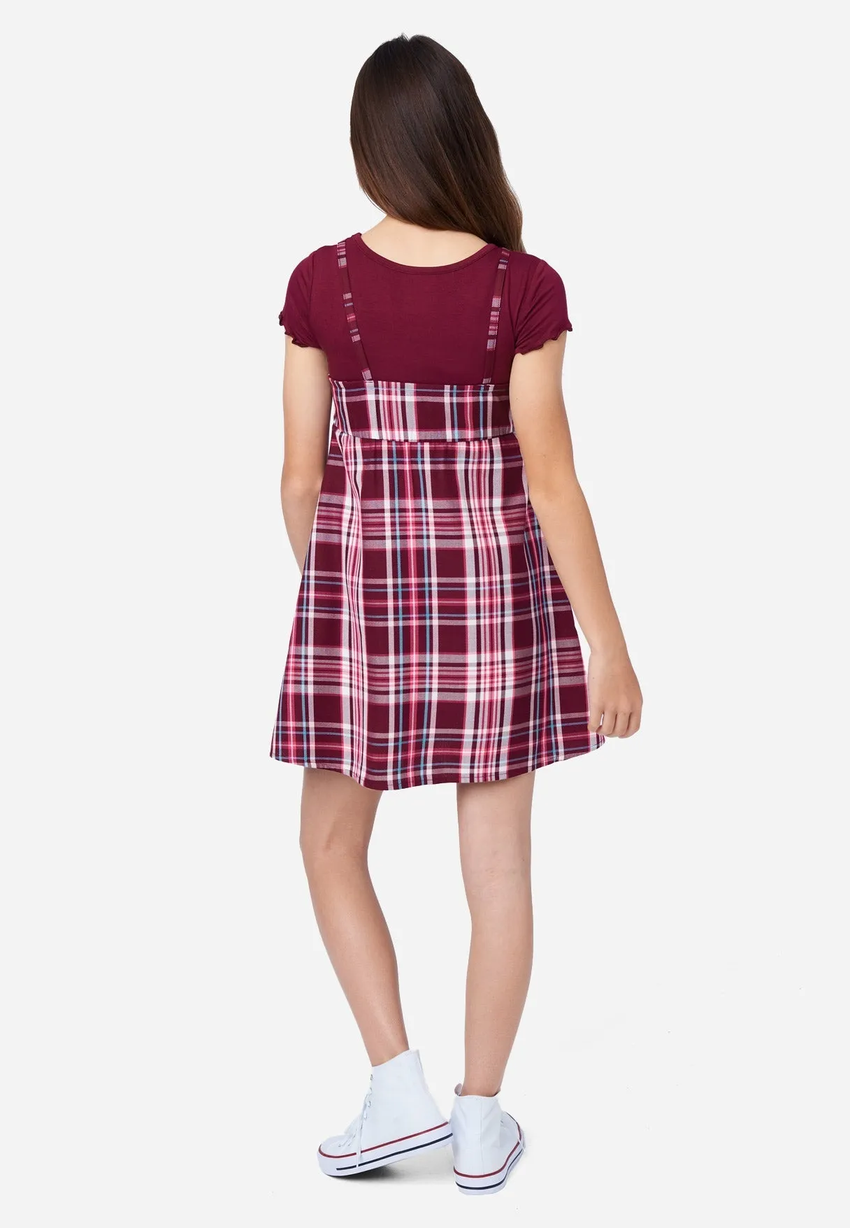 2fer Babydoll Plaid Dress