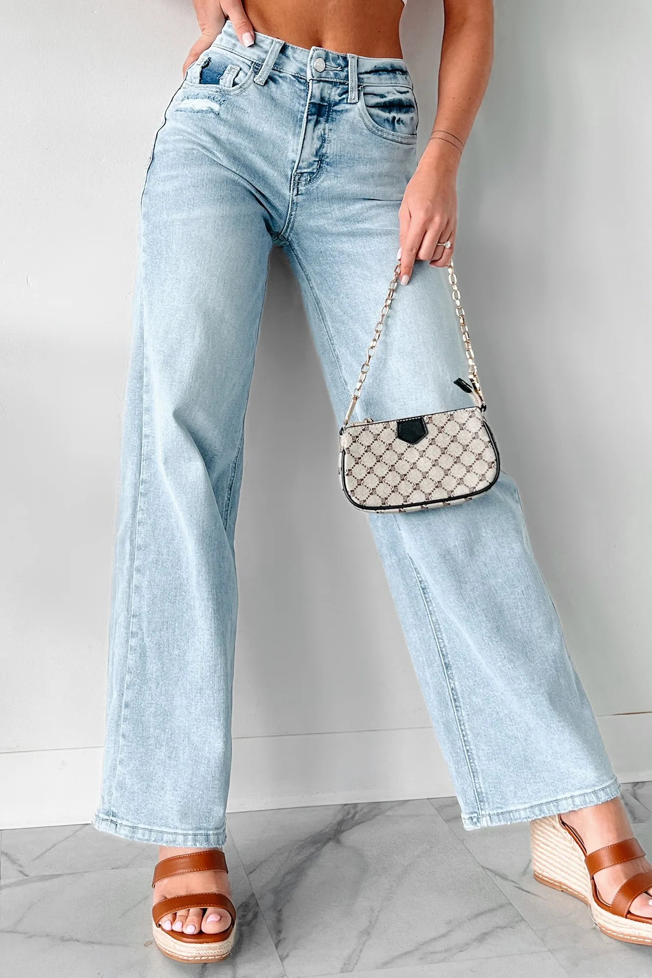 A New Dawn High Rise Flying Monkey Wide Leg Jeans (Light)