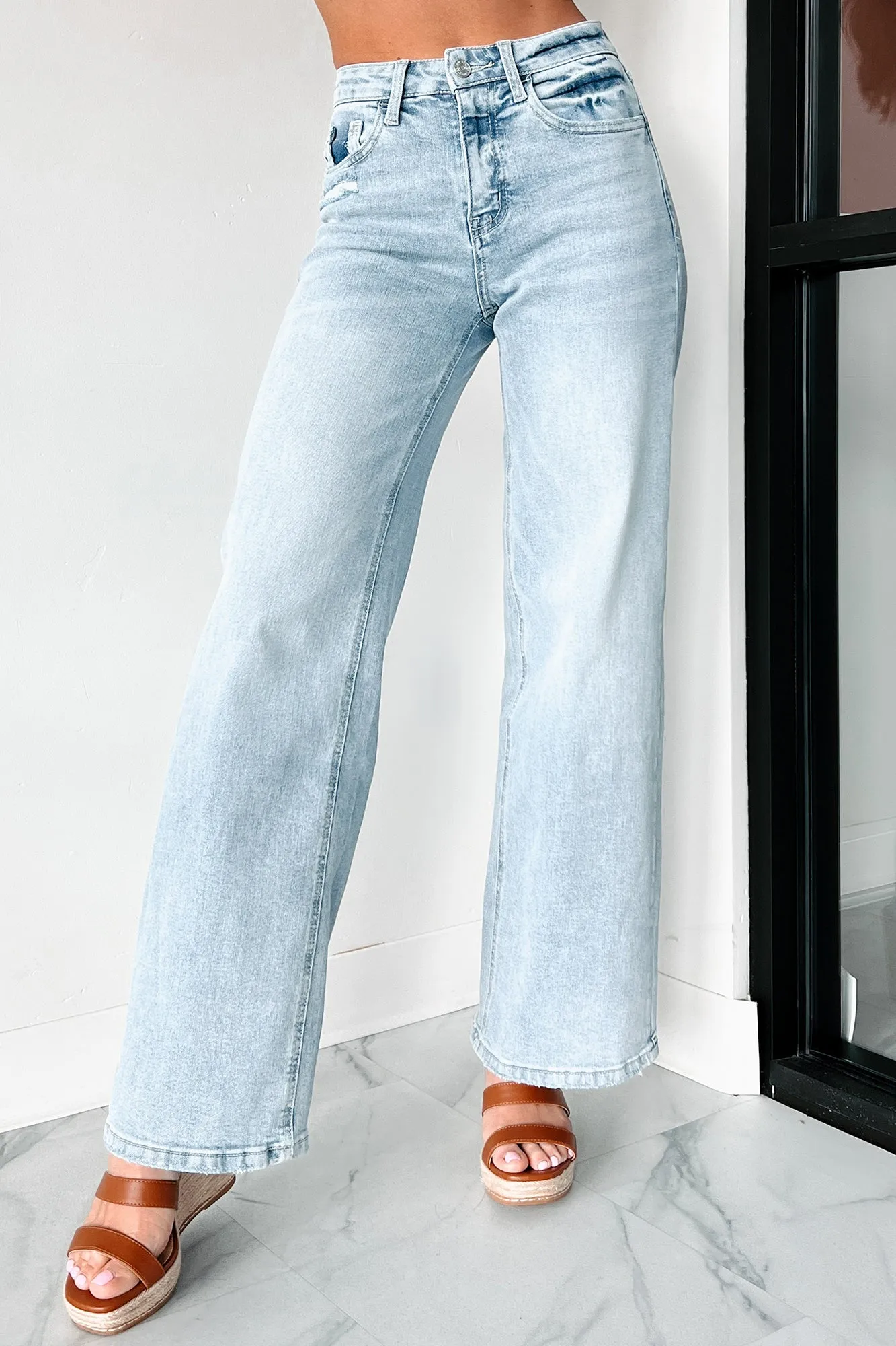 A New Dawn High Rise Flying Monkey Wide Leg Jeans (Light)