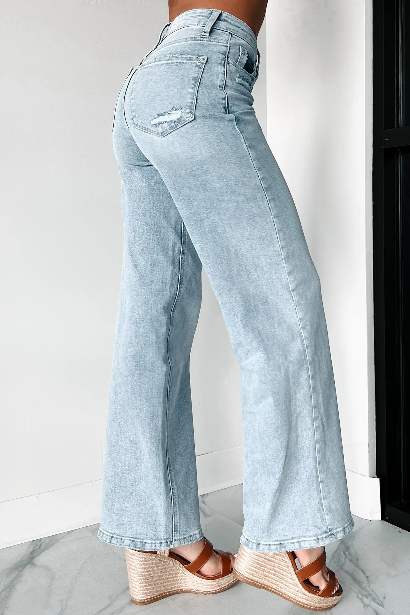 A New Dawn High Rise Flying Monkey Wide Leg Jeans (Light)