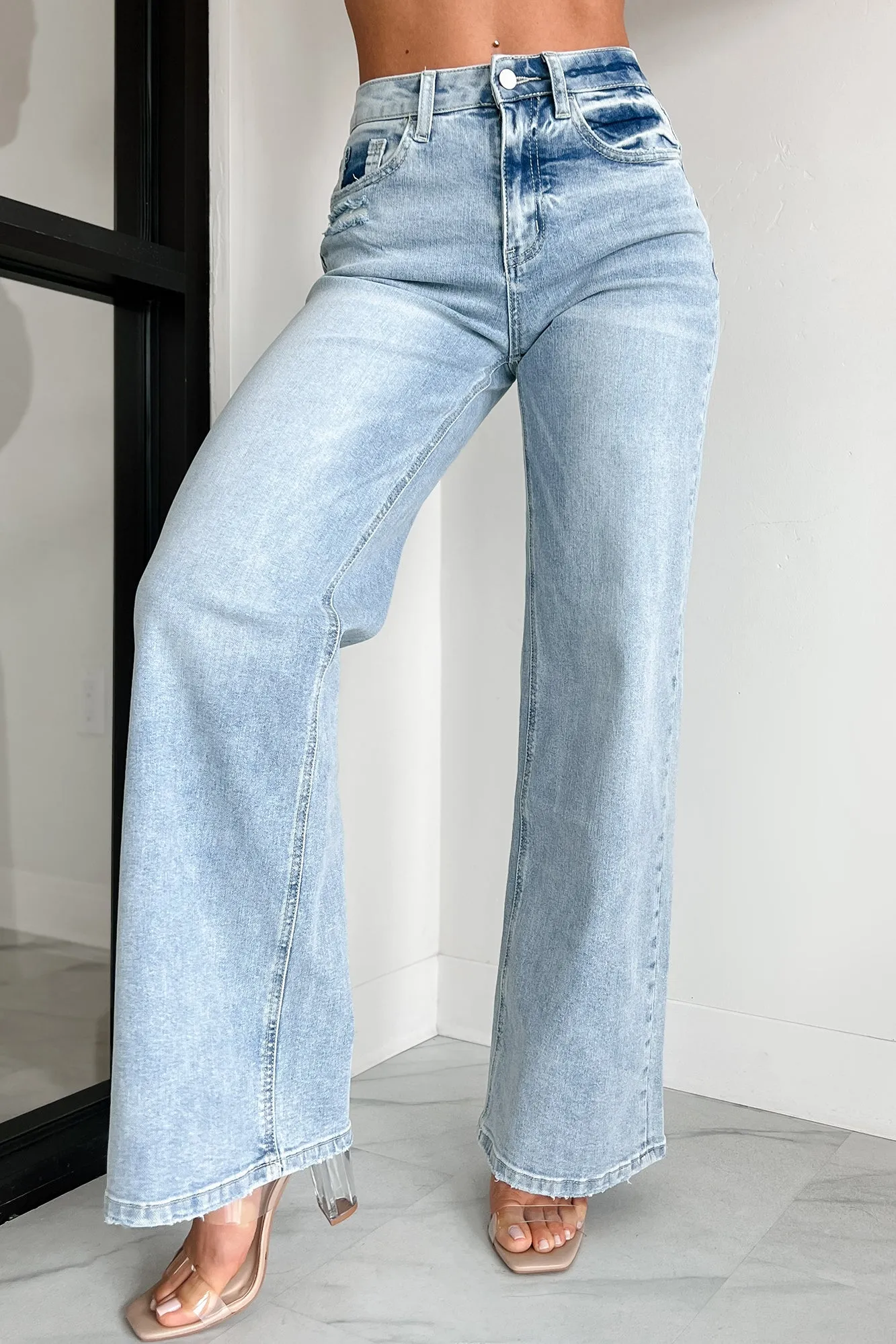 A New Dawn High Rise Flying Monkey Wide Leg Jeans (Light)