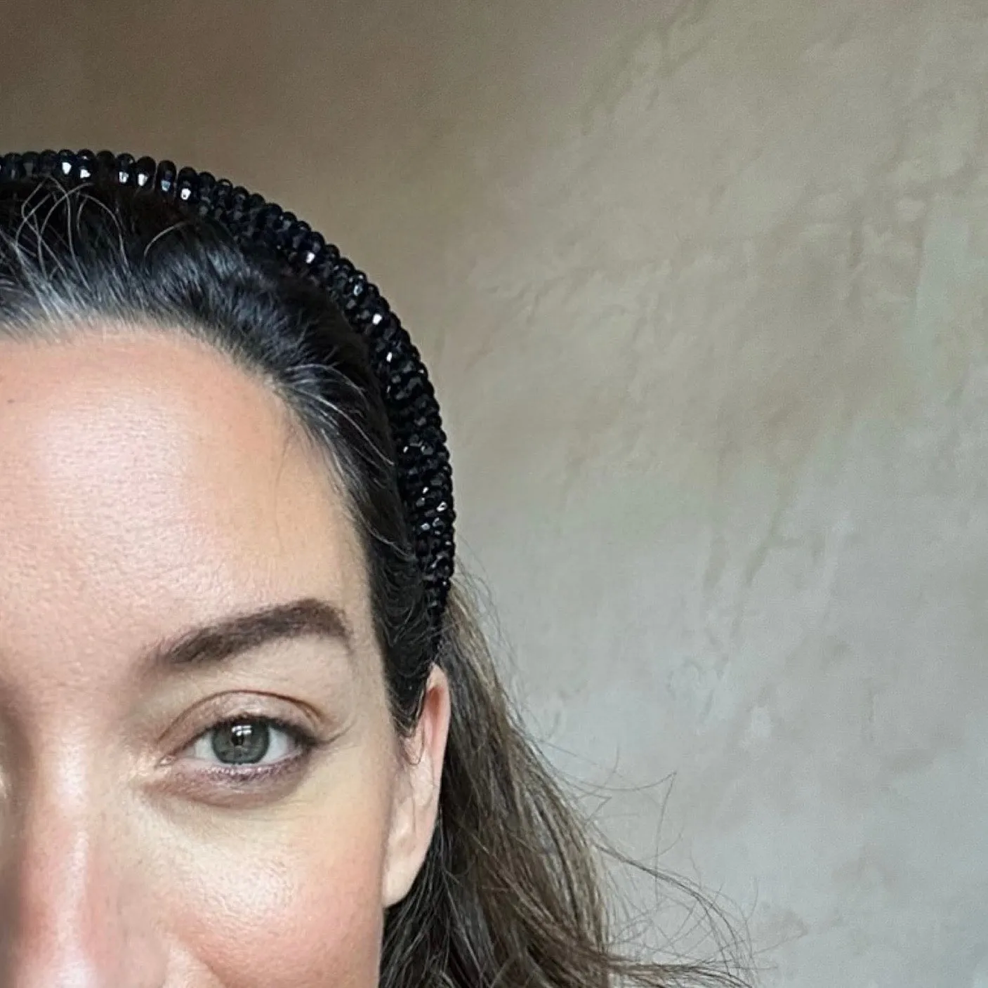 'Anais' Black Crystal Headband