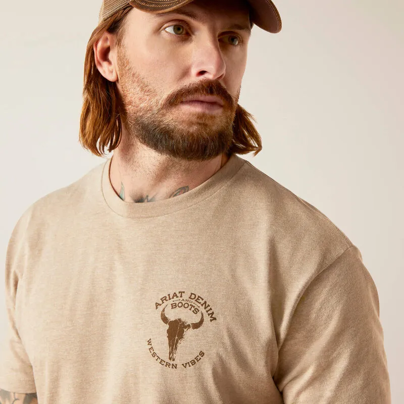 ARIAT MENS BISON SKULL SHORT SLEEVE T SHIRT