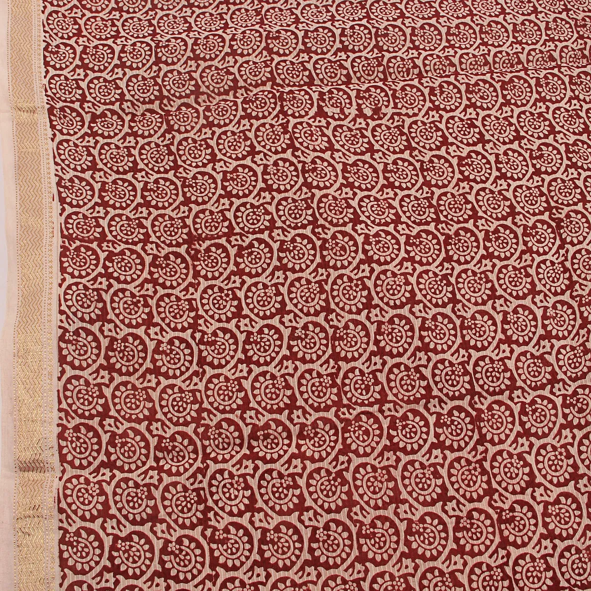 Bagh Hand Block Printed Maheshwari Silk Unstitched 3 Piece Suit Set