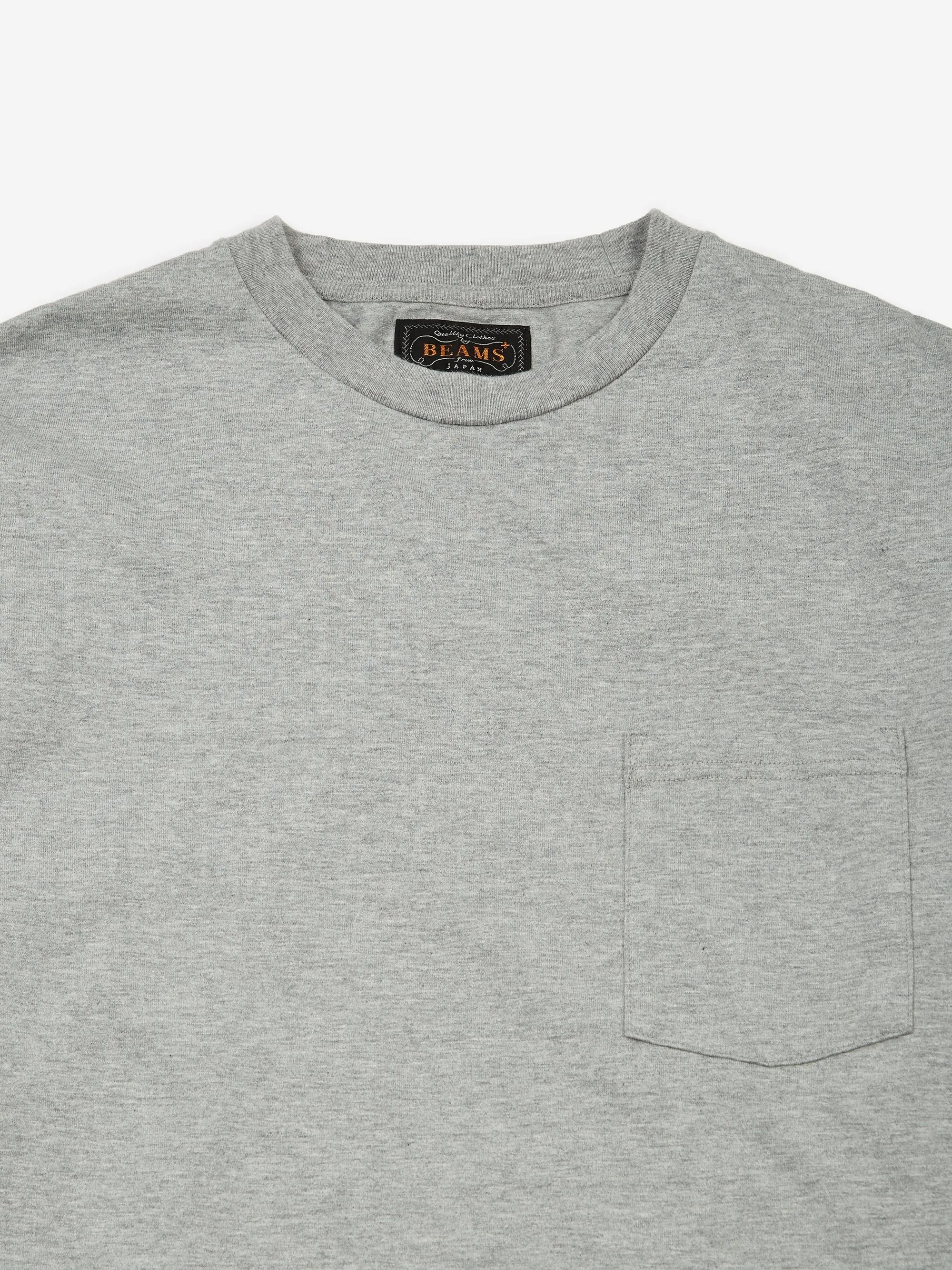 Beams Plus Longsleeve Pocket T-Shirt 40/2 - Heather Grey