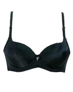 Black Soft Padded Flourish Bra - Single Padded Underwired Bra - FL983