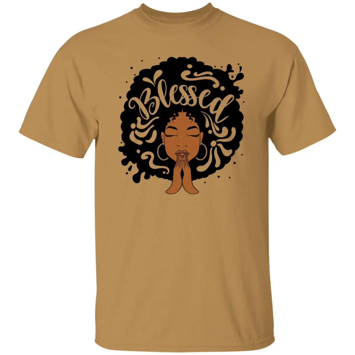 Blessed African American Afro Black Women With Hat Christian T-Shirt