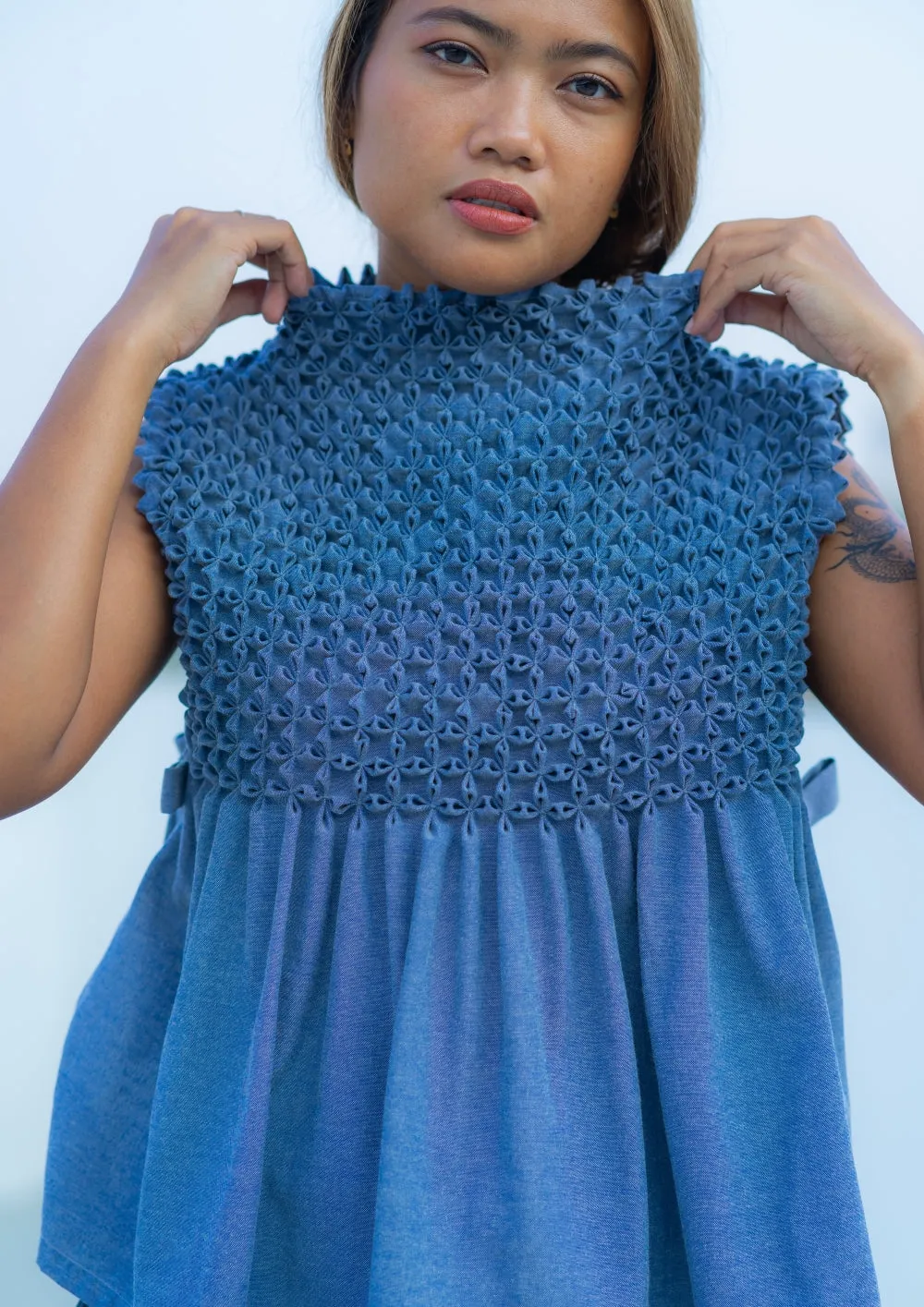 bloom bib top - blue