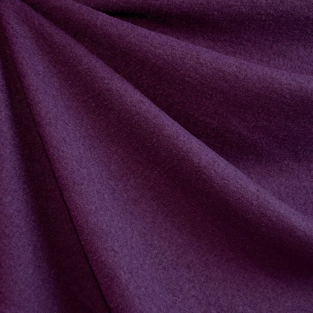 Boiled Wool Blend Coating Plum