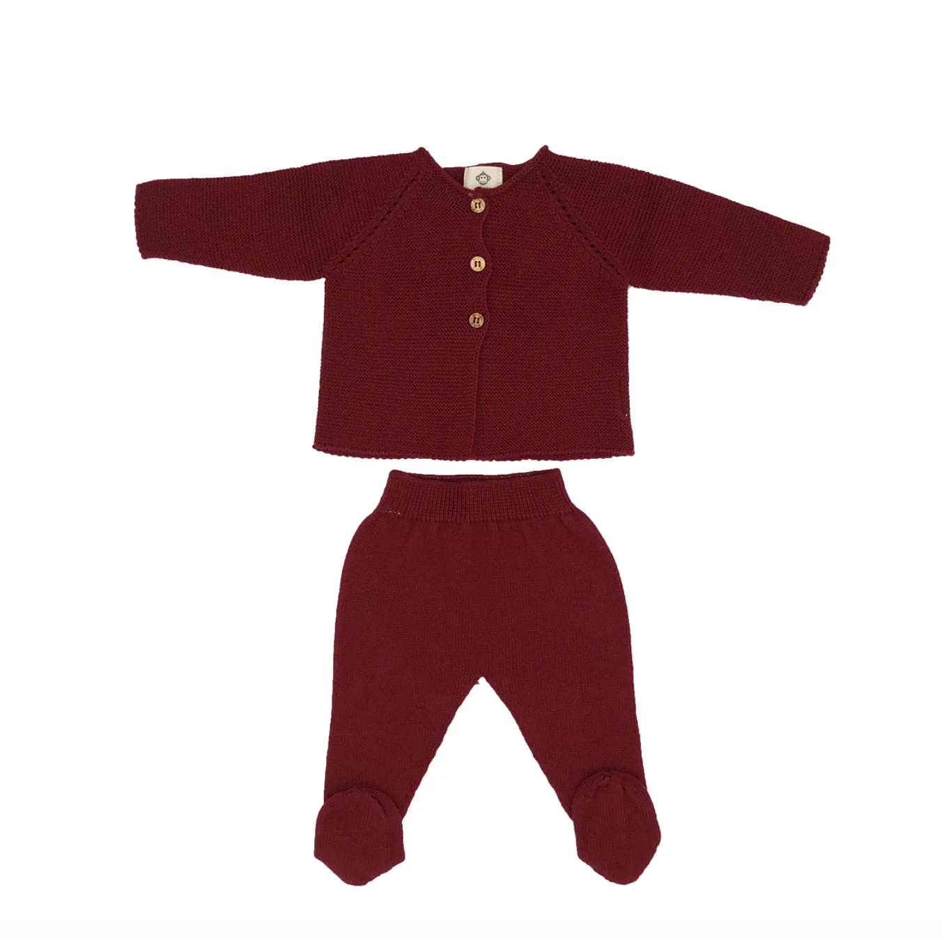 Bordeaux · Organic Cotton Newborn Sweater Knit Set
