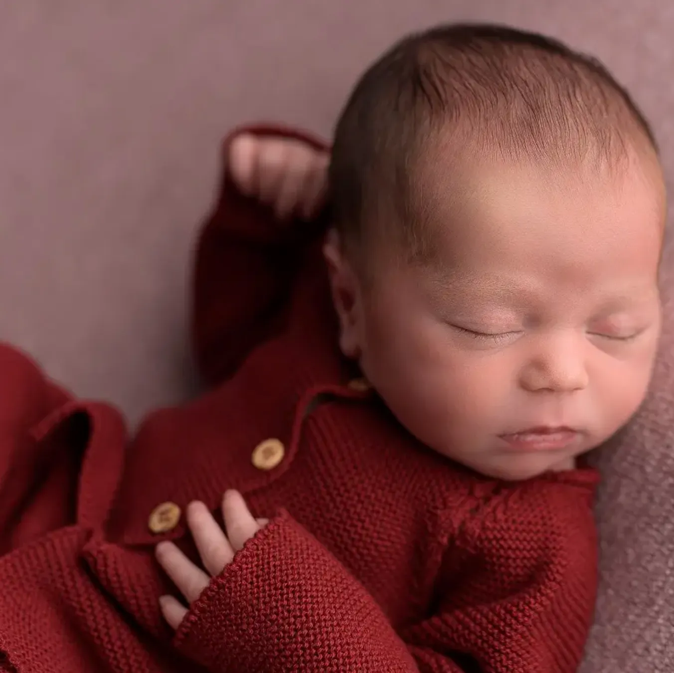 Bordeaux · Organic Cotton Newborn Sweater Knit Set