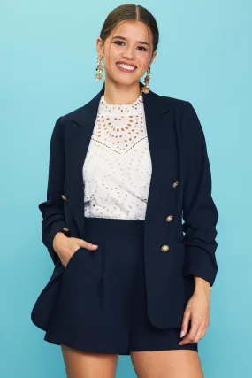 BRANDI BUTTON DETAIL BLAZER