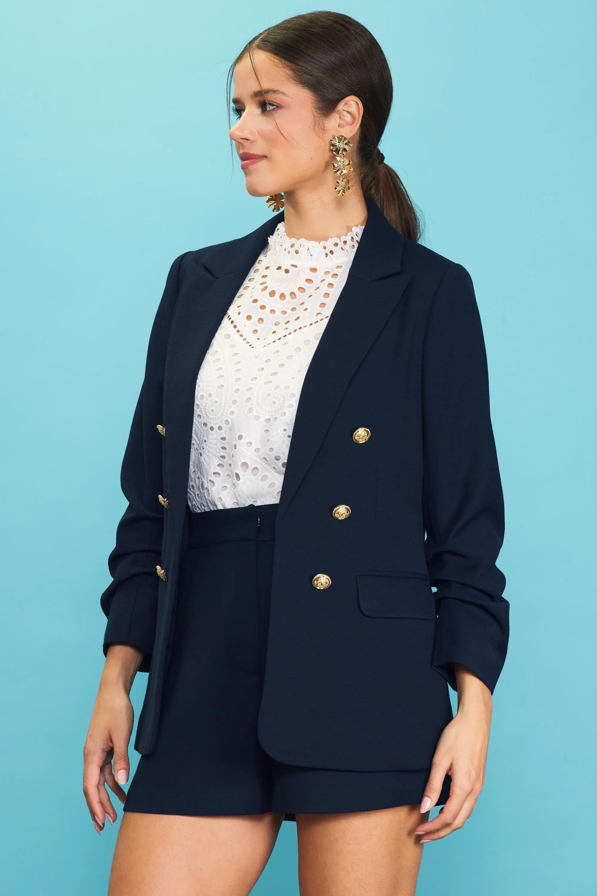 BRANDI BUTTON DETAIL BLAZER
