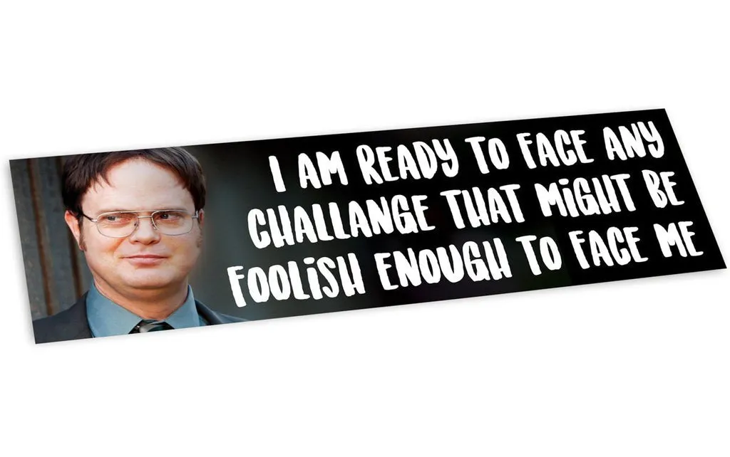 BUMPER STICKER: I AM READY TO FACE ANY CHALLENGE