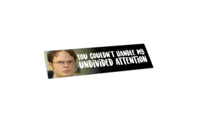 BUMPER STICKER: YOU COULDN'T HANDLE MY UNDIVIDED ATTENTION