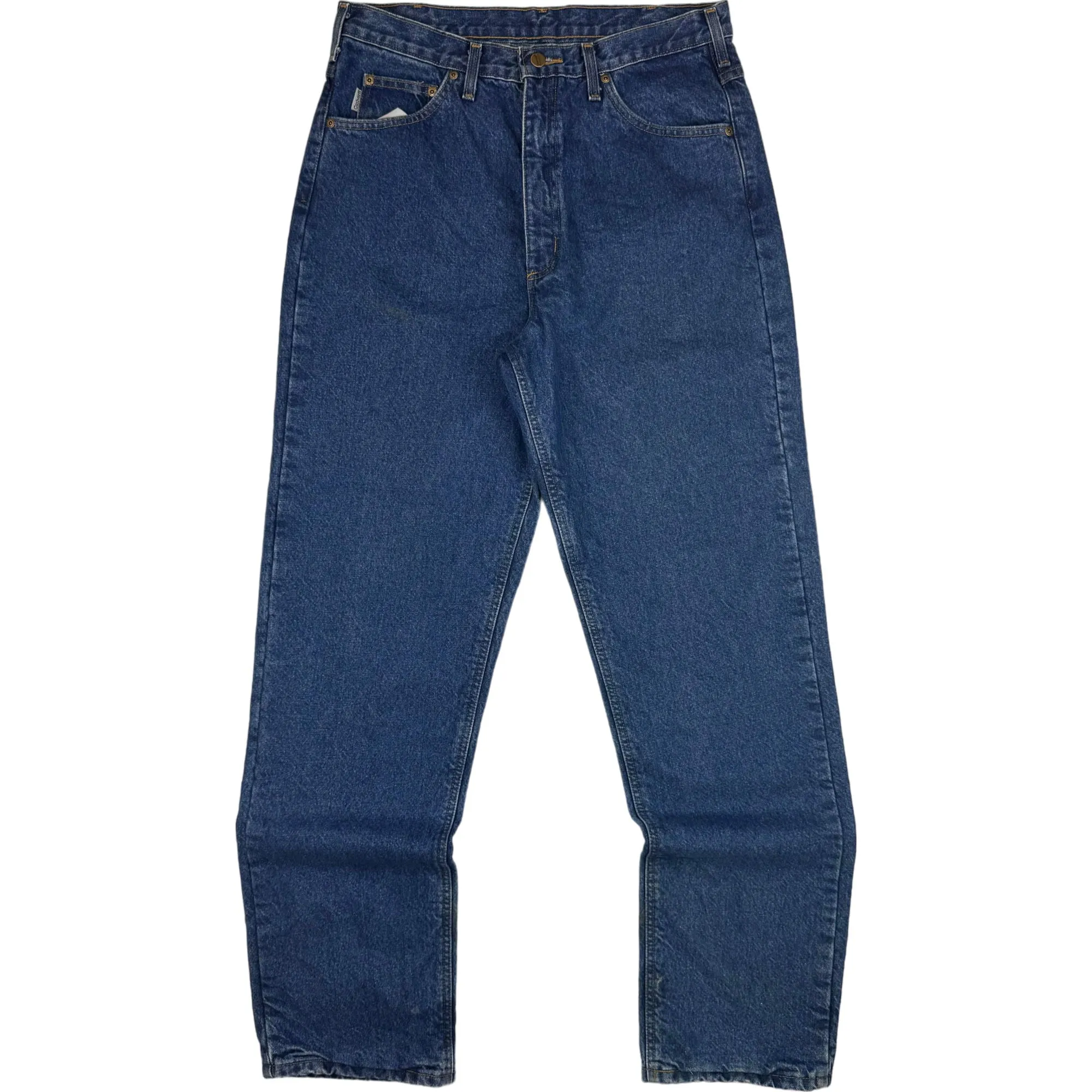 Carhartt Flannel Lined Denim Trousers Blue