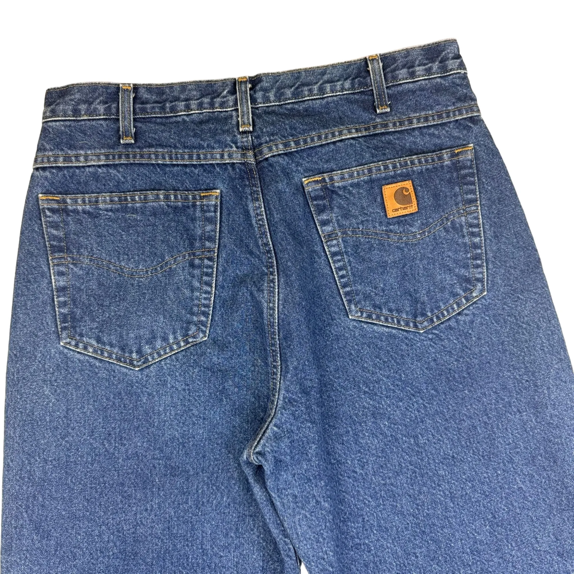 Carhartt Flannel Lined Denim Trousers Blue