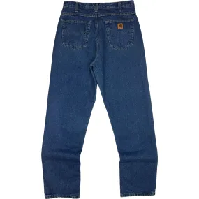 Carhartt Flannel Lined Denim Trousers Blue