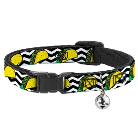 Cat Collar Breakaway - Taco Chevron Black White by Buckle-Down