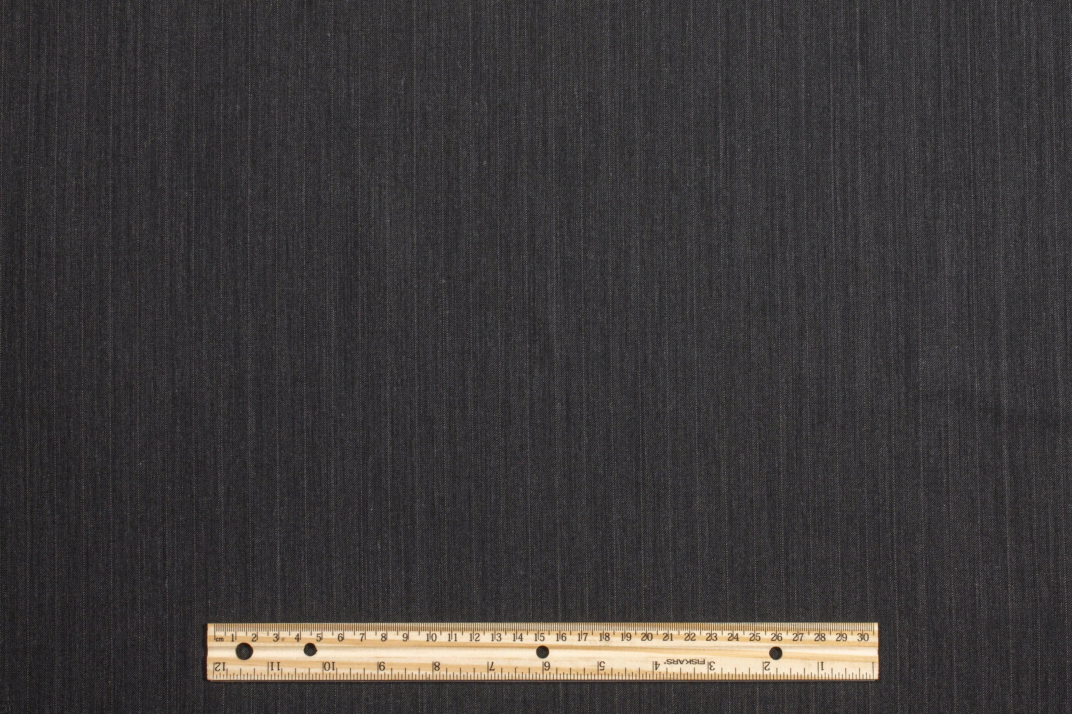 Charcoal Gray Pin Striped Wool Suiting