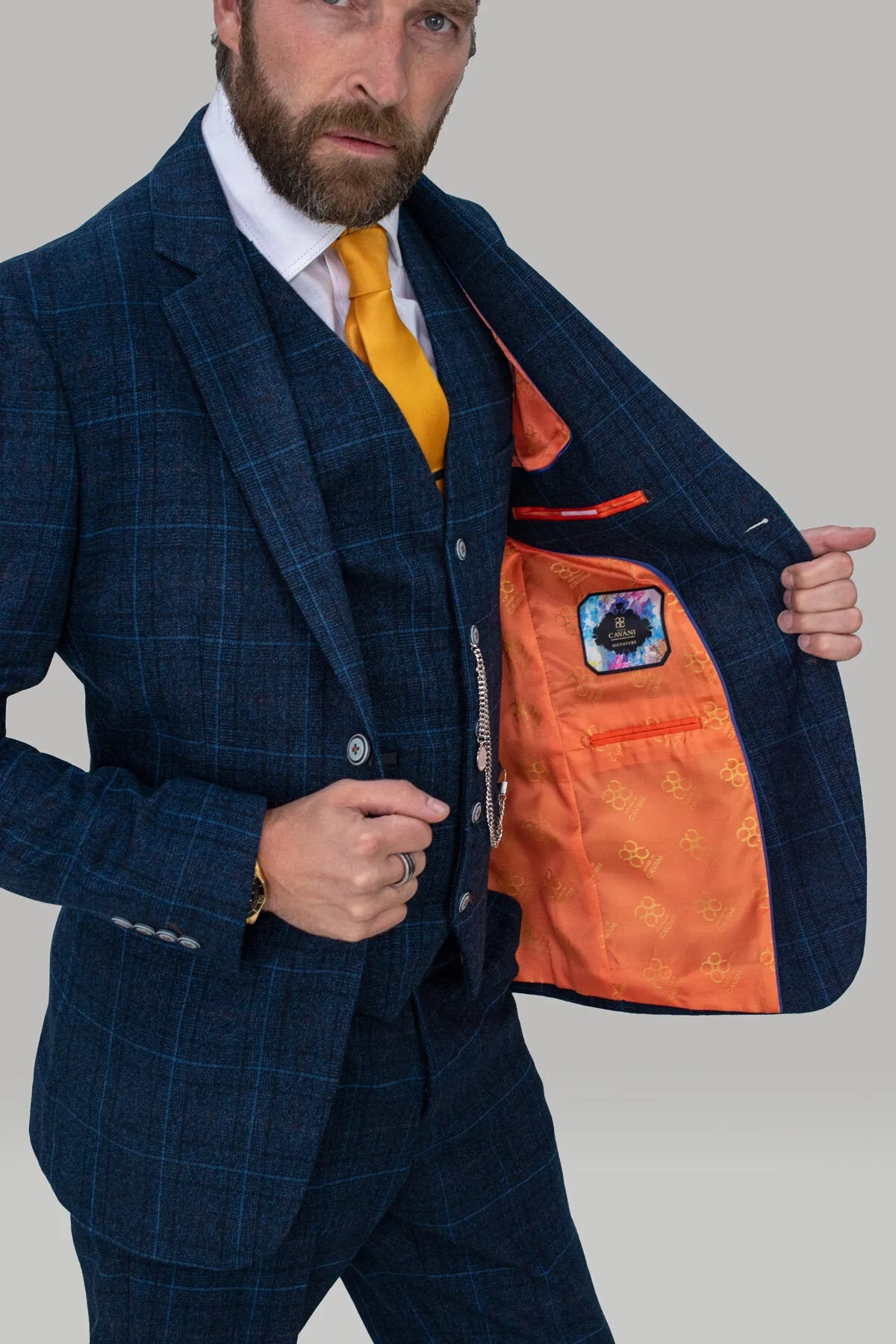 Cody Blue Check Waistcoat