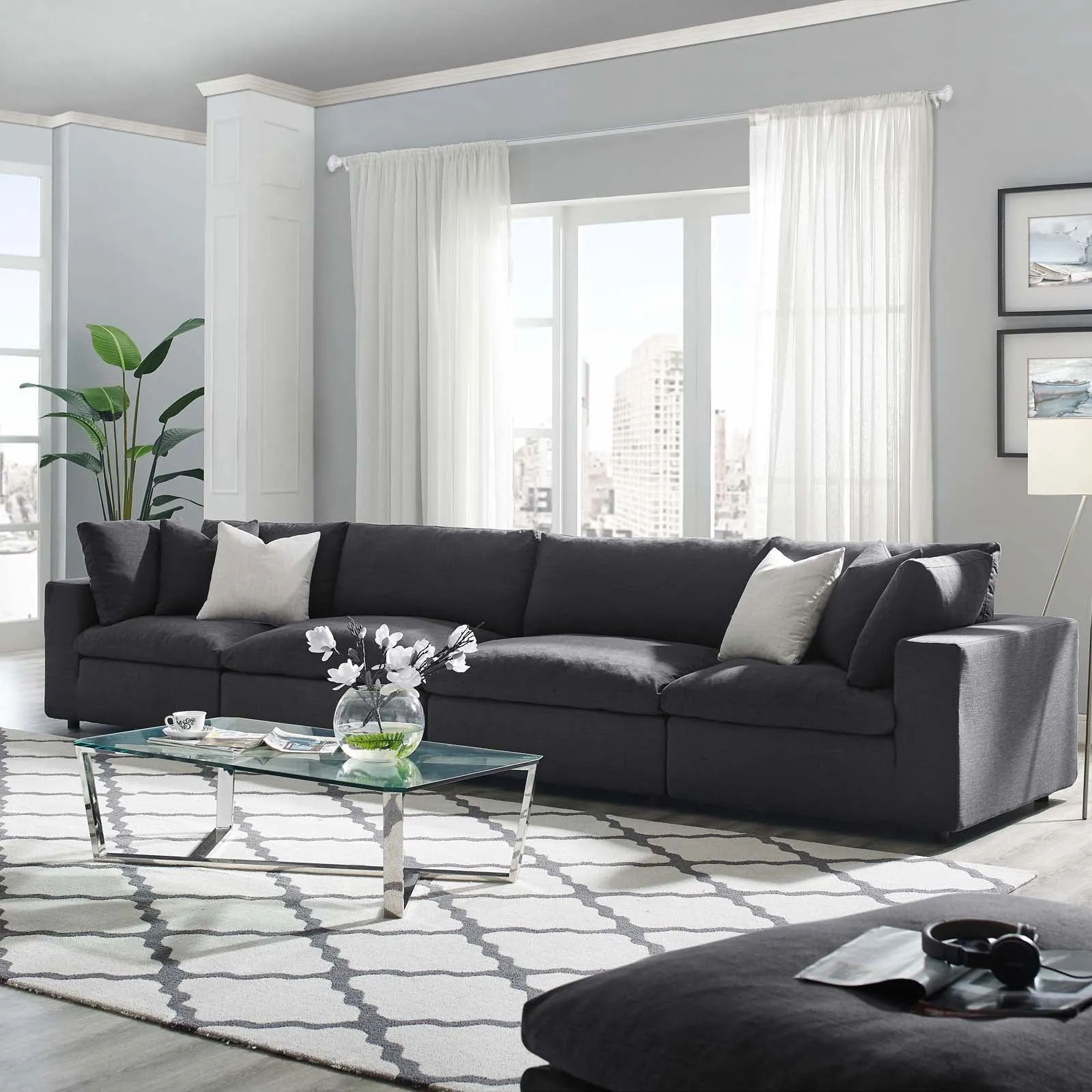 Commix Down Filled Overstuffed 4 Piece Sectional Sofa Set by Modway