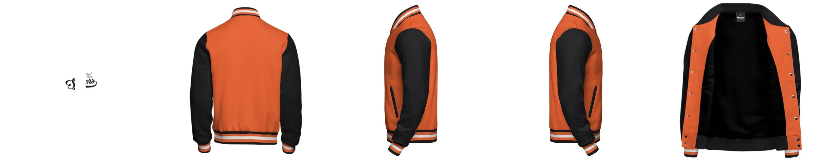Cotton Fleece Varsity Jacket With Black Satin Lining