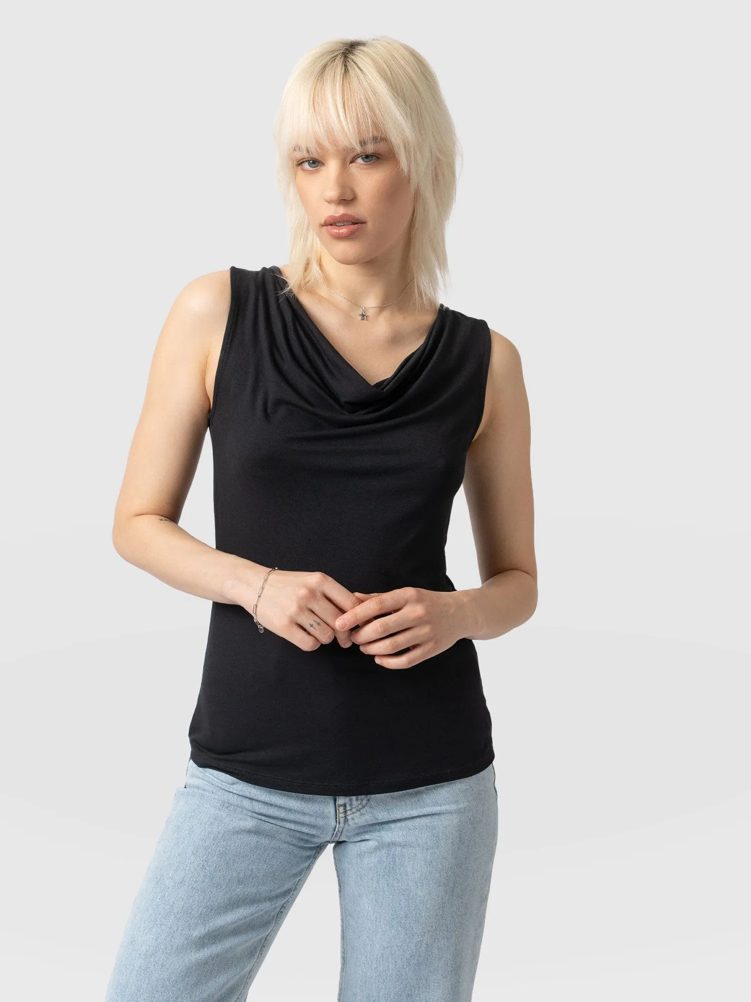 Cowl Neck Cami - Black