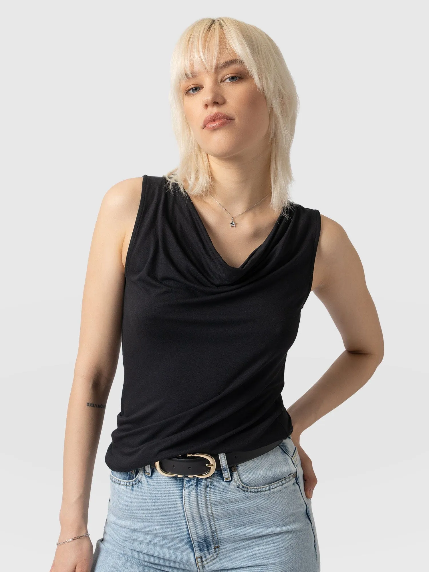 Cowl Neck Cami - Black