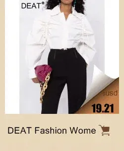 DEAT 2023 Autumn Women's Coat New Fashion Turn-down Collar Solid