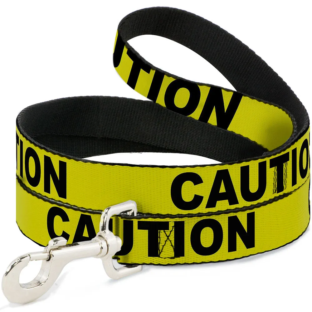 Dog Leash - CAUTION Yellow/Black by Buckle-Down