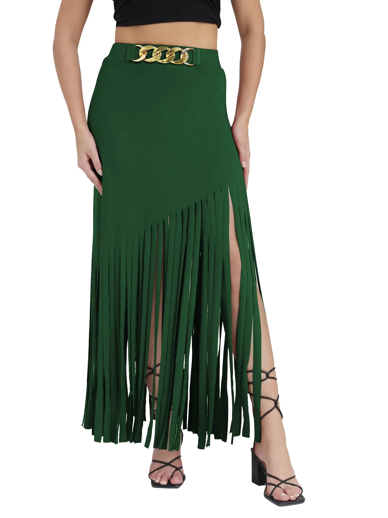 Elastic Waist Maxi Goth Punk Skirts
