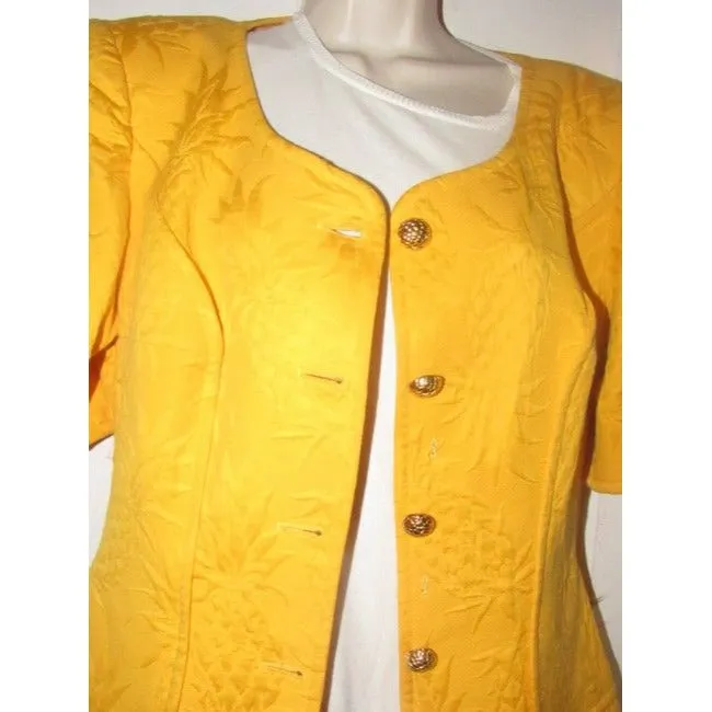 Emanuel Ungaro Yellow With Floral Print Vintage Blazer