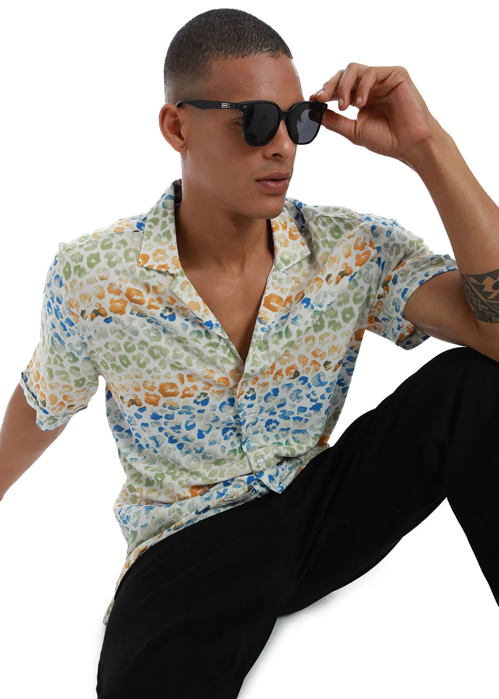 Exotic Fauna Print Half sleeve shirt