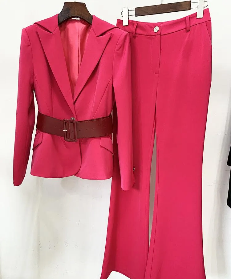 FABIOLA V Neck Belt Bodycon Suit