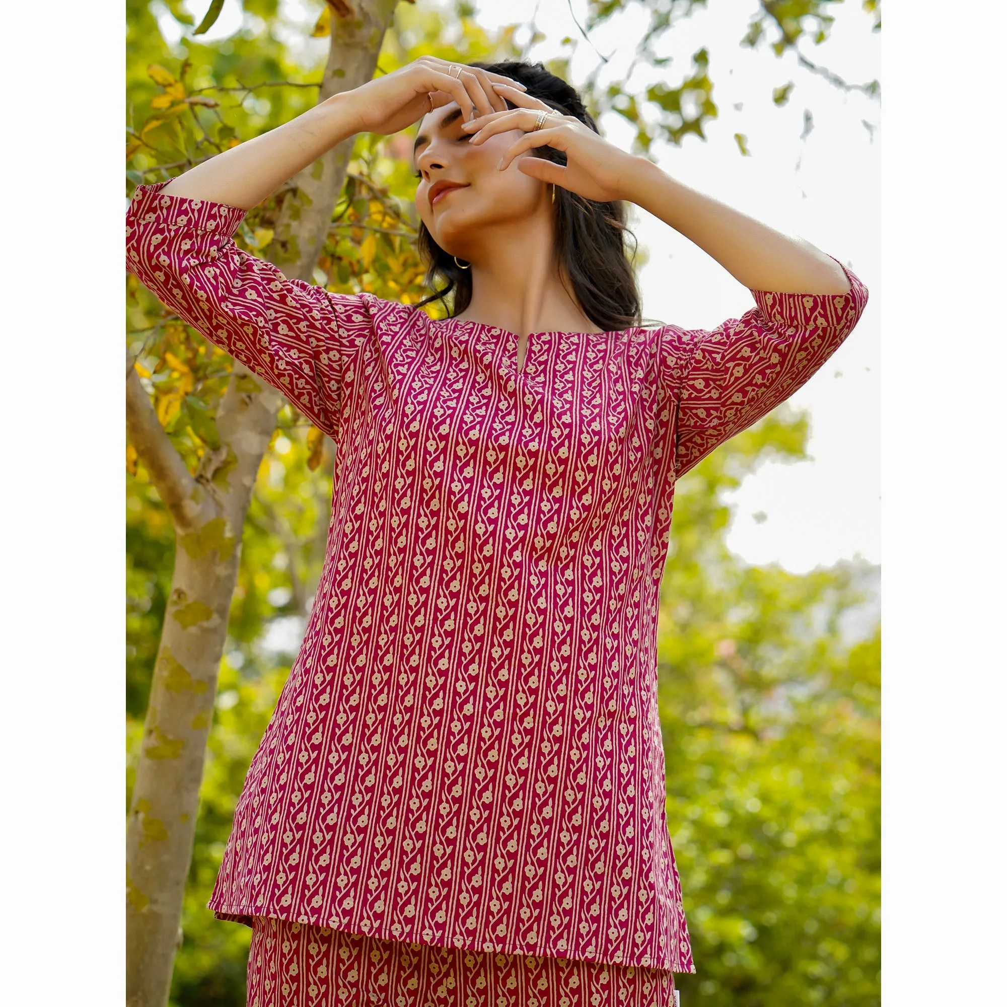 Floral Twines on Maroon Loungewear