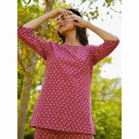Floral Twines on Maroon Loungewear
