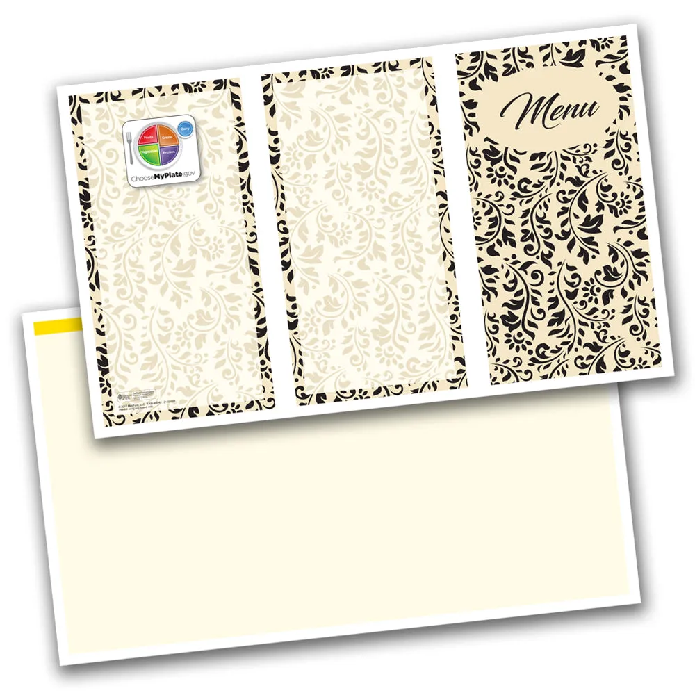 Flourish 8-1/2" x 14" Blank Menu Jackets Yellow - Pack of 500