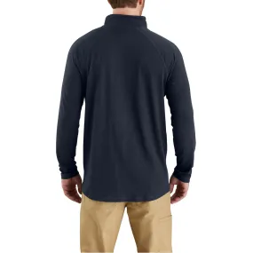 Force Relaxed Fit Midweight Long-Sleeve Quarter-Zip Mock-Neck T-Shirt - I26-Navy | Carhartt 106660
