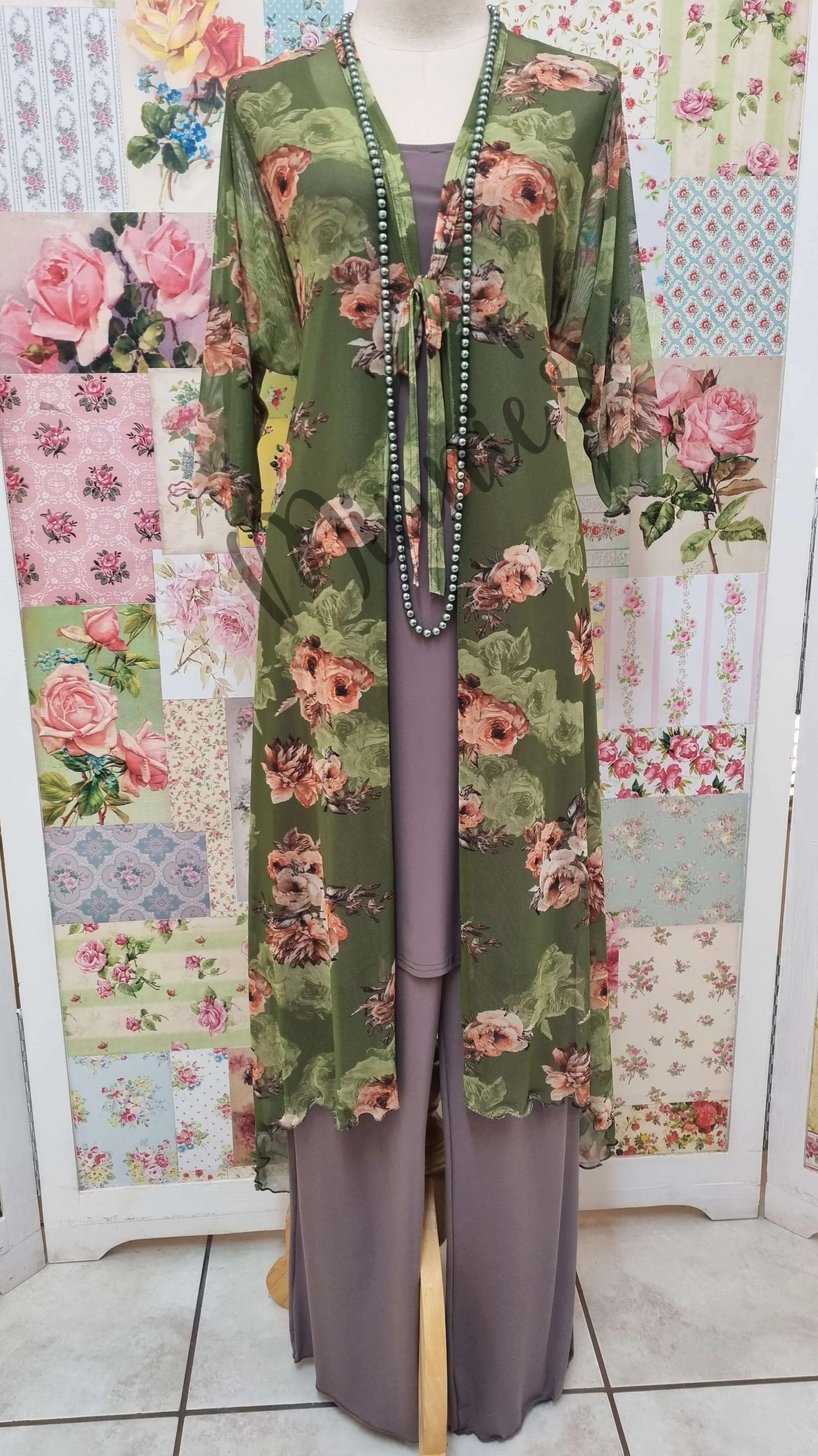 Green Floral Mesh Jacket PG0236