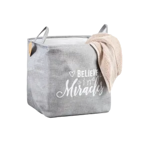 Grey Square Laundry Basket with Lining