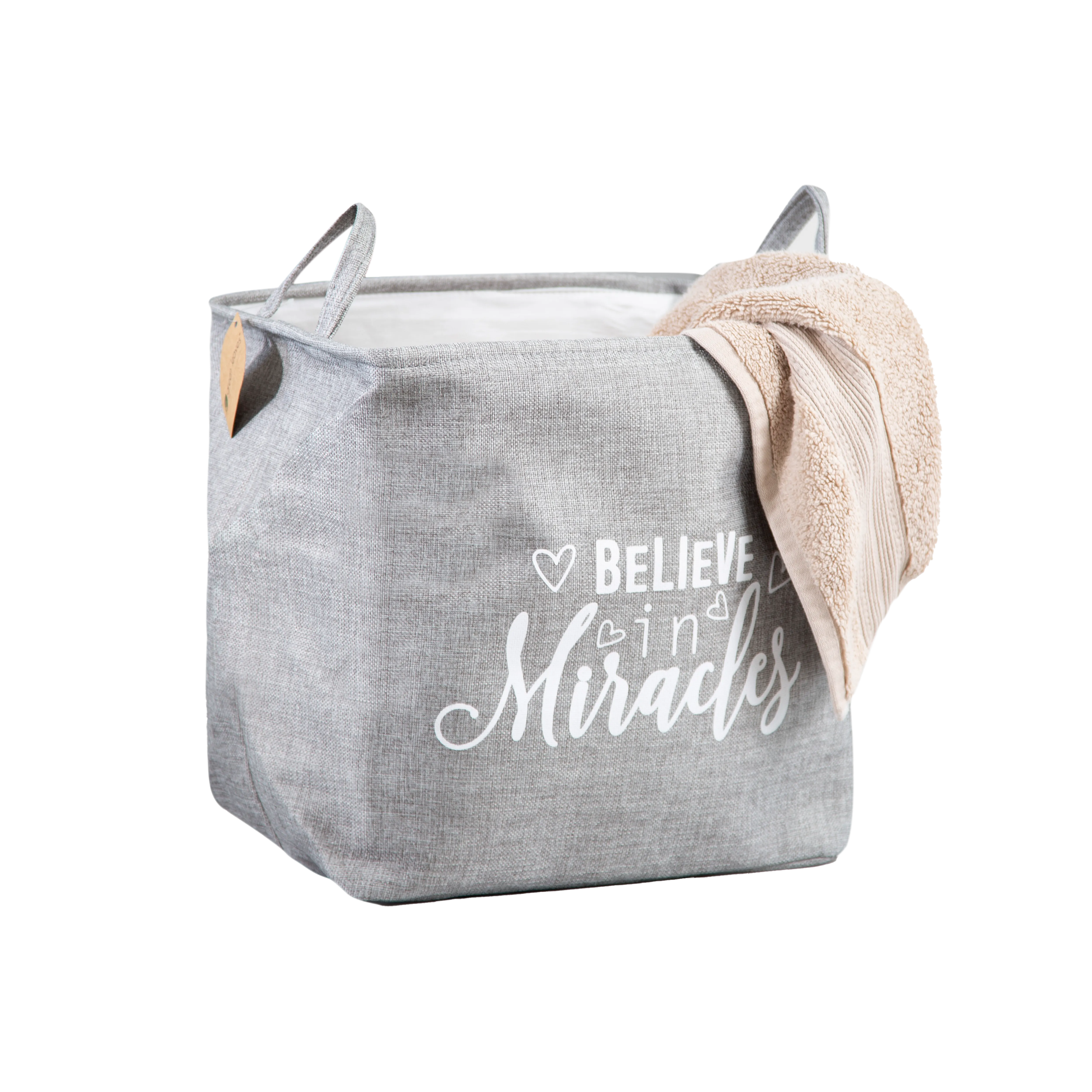 Grey Square Laundry Basket with Lining