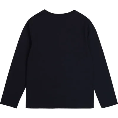 Hugo Boss Boys Long-sleeved slim-fit T-shirt with monogram print J25G38