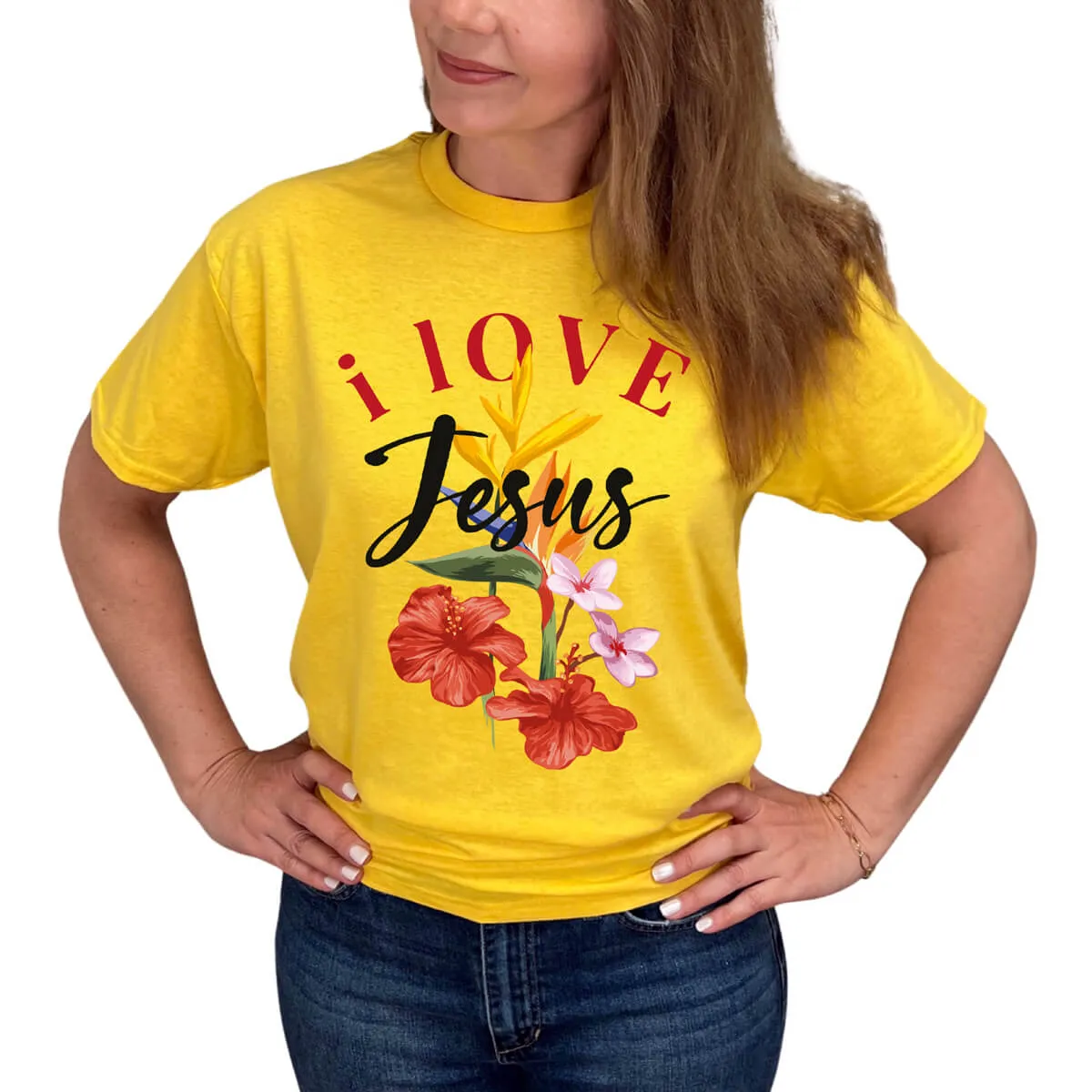 I Love Jesus Flower T-Shirt