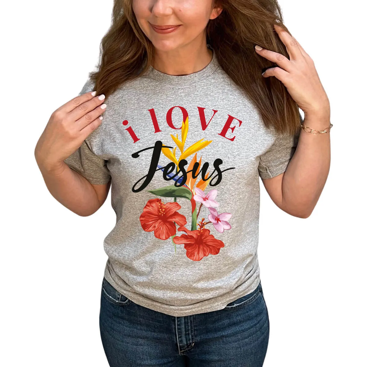 I Love Jesus Flower T-Shirt