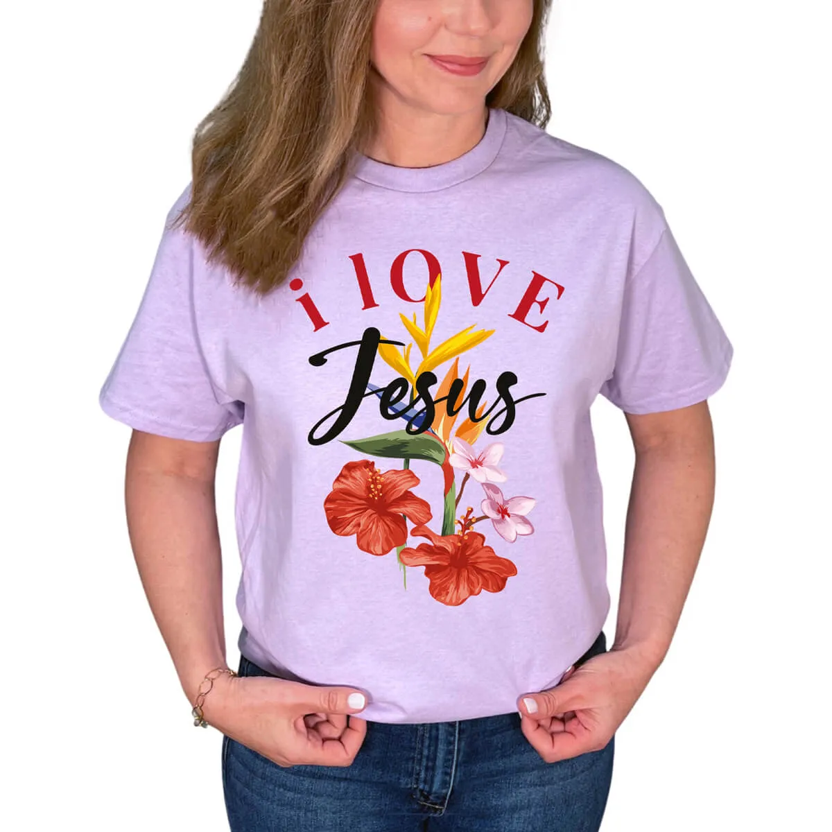 I Love Jesus Flower T-Shirt