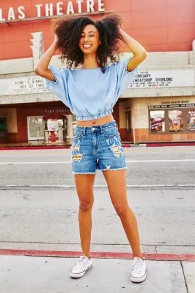 Jenah Printed Pocket Lining Shorts