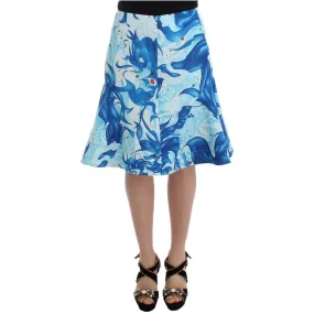 Koonhor Elegant Fresco-Print Knee-Length Skirt